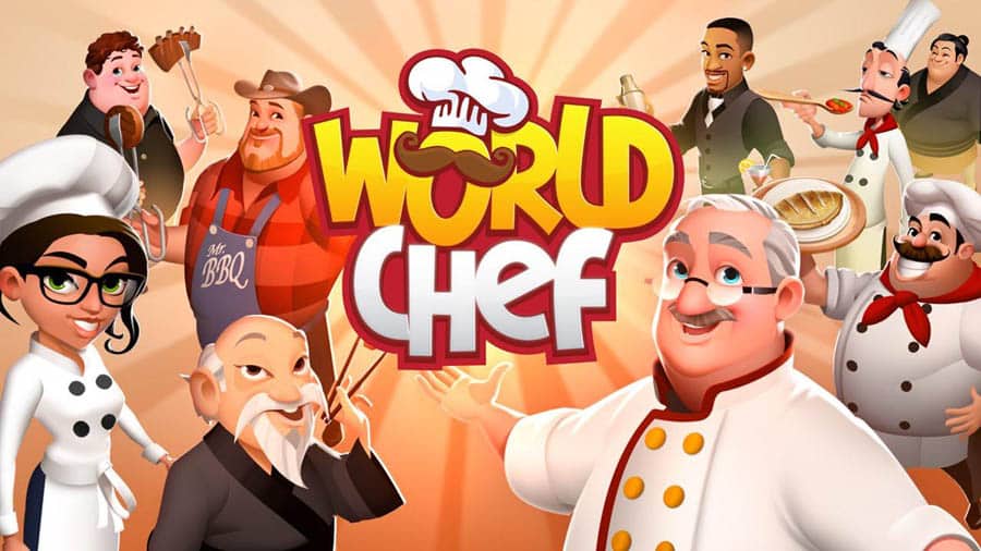 The Official Picture of World Chef with its characters, One of best cooking games for ios.