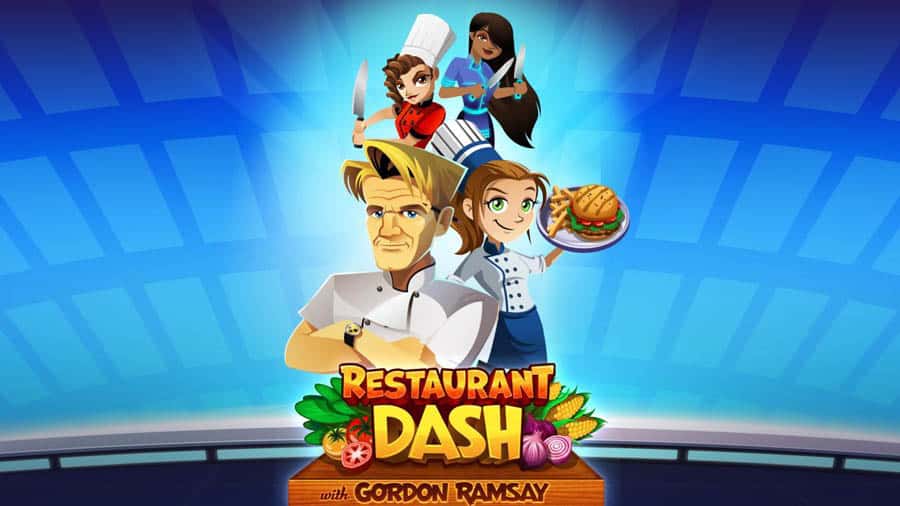 The Official Picture of Restaurant DASH: Gordon Ramsay with its characters, One of best cooking games for ios.