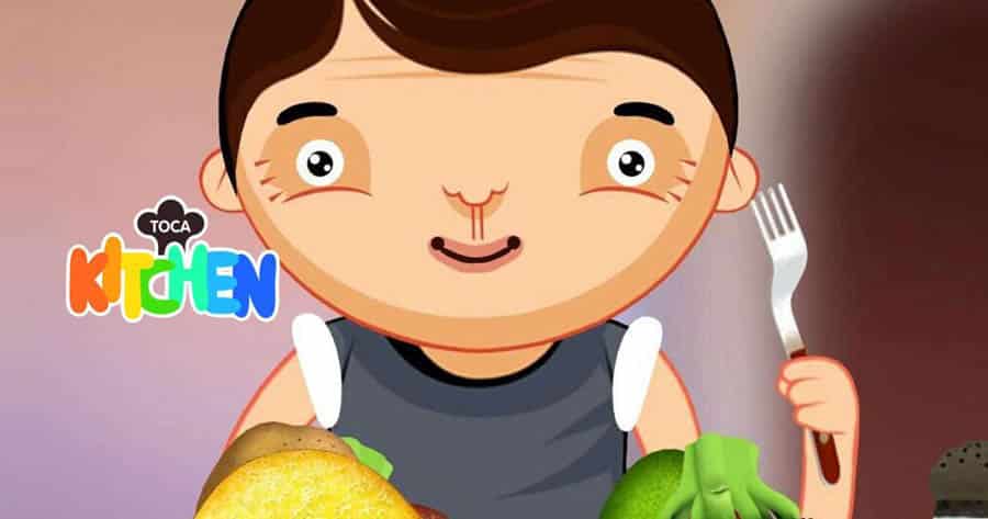 The Official Picture of Toca Boca Jr with its character, One of best cooking games for mac.