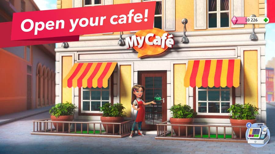 The Official Picture of My Cafe — Restaurant Game with its character, One of best cooking games for mac.