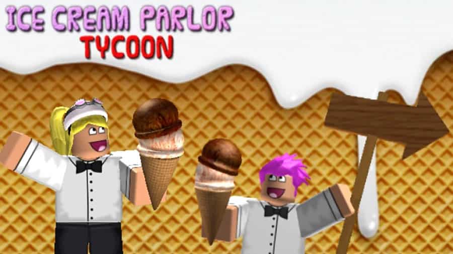 The Official Picture of Ice Cream Parlor Tycoon with its characters, One of best cooking games for roblox.