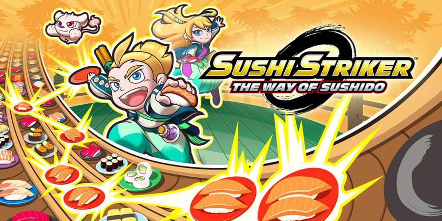 The Official Picture of Sushi Striker: The Way of Sushido with its characters, One of best cooking games for switch.