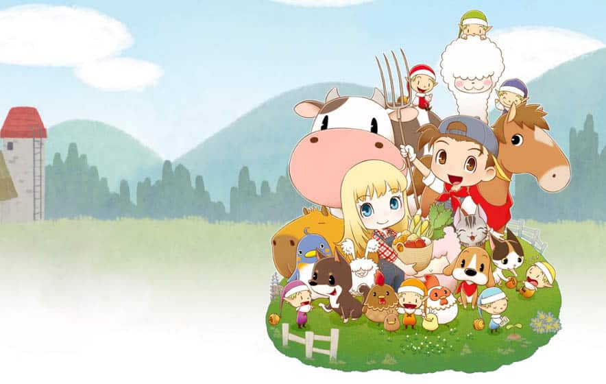 A wallpaper of Story of Seasons: Friends of Mineral Town.