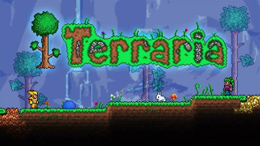 The Official Picture of Terraria, One of best forest survival games for chromebook.