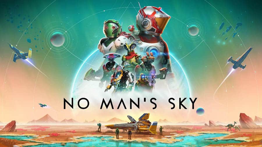 The Official Picture of No Man’s Sky with its character, One of best forest survival games for ps4.