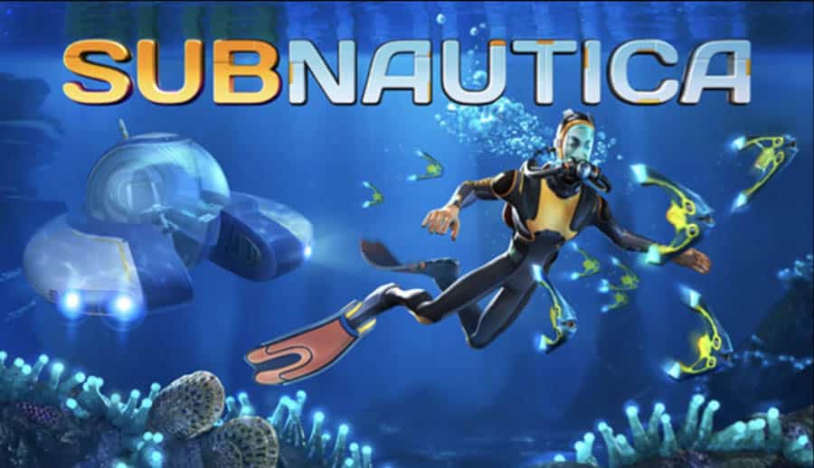 The Official Picture of Subnautica with its character, One of best forest survival games for steam.