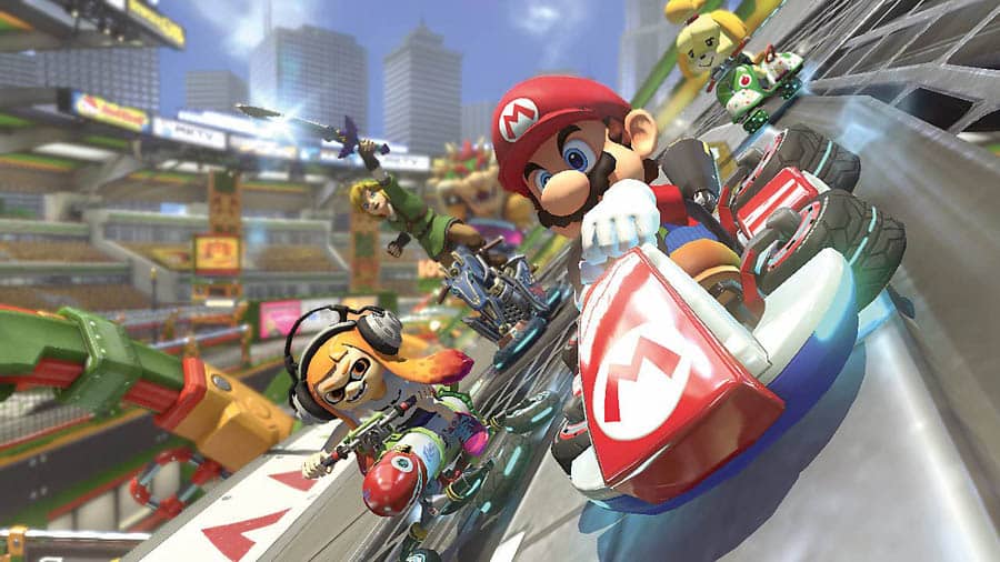 : A picture of Mario Kart 8 Deluxe, one of the best formula 1 games for ps5.