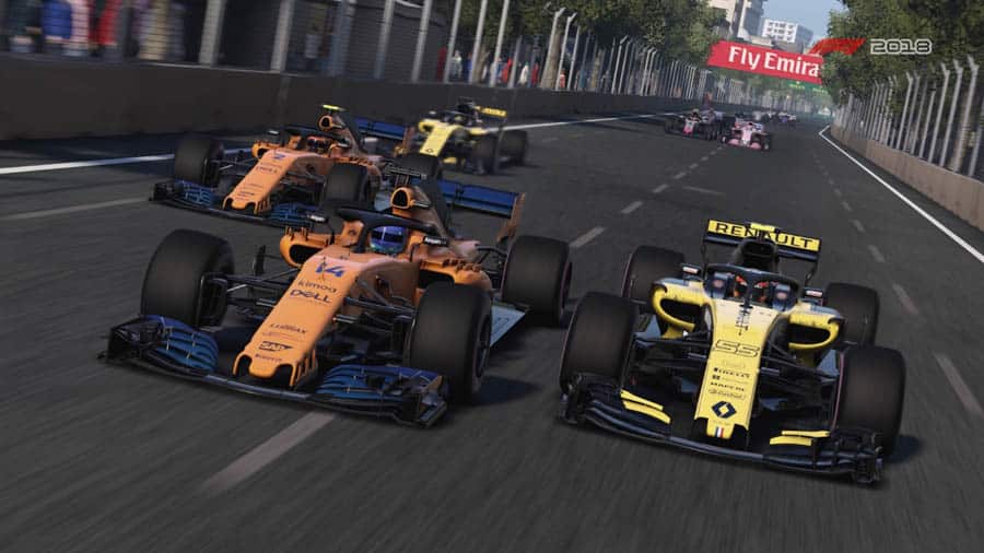 A picture of F1 2018, one of the best formula 1 games for xbox.