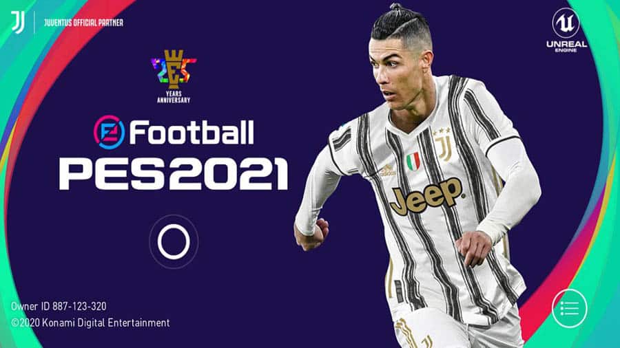 The Official Picture of PES 2021 Mobile with Ronaldo, One of best futsal games for android.