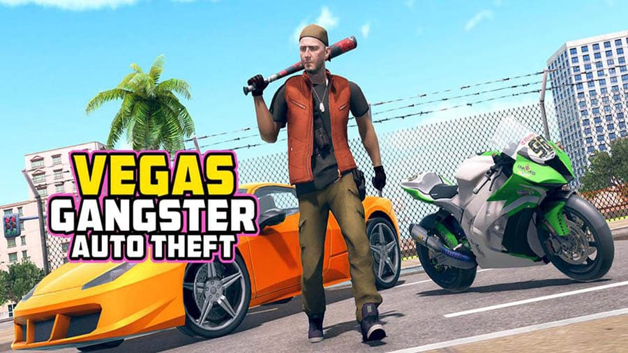 The Official Picture of Vegas Auto Theft Gangsters with its character, One of best gangster games for ios.