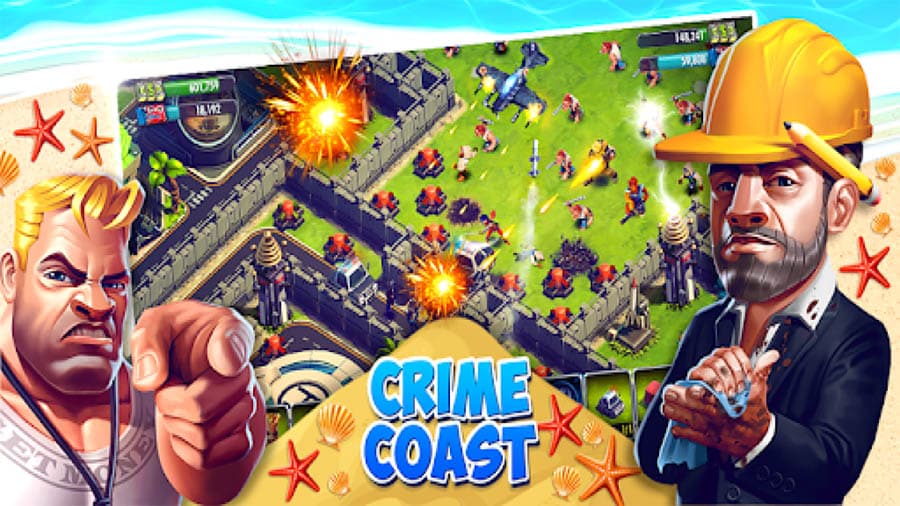 The Official Picture of Crime Coast: Gang Wars with its characters, One of best gangster games for ios.