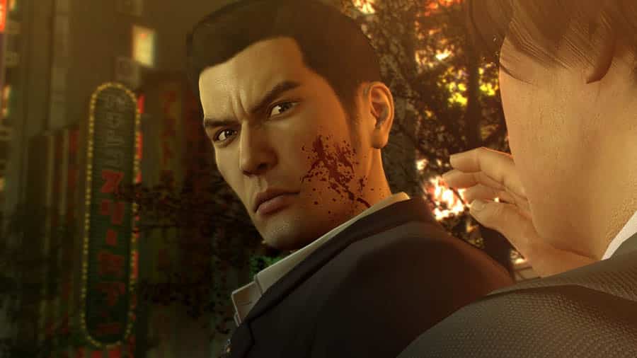 A wallpaper of Yakuza 0, one of the best gangster games for Mac.