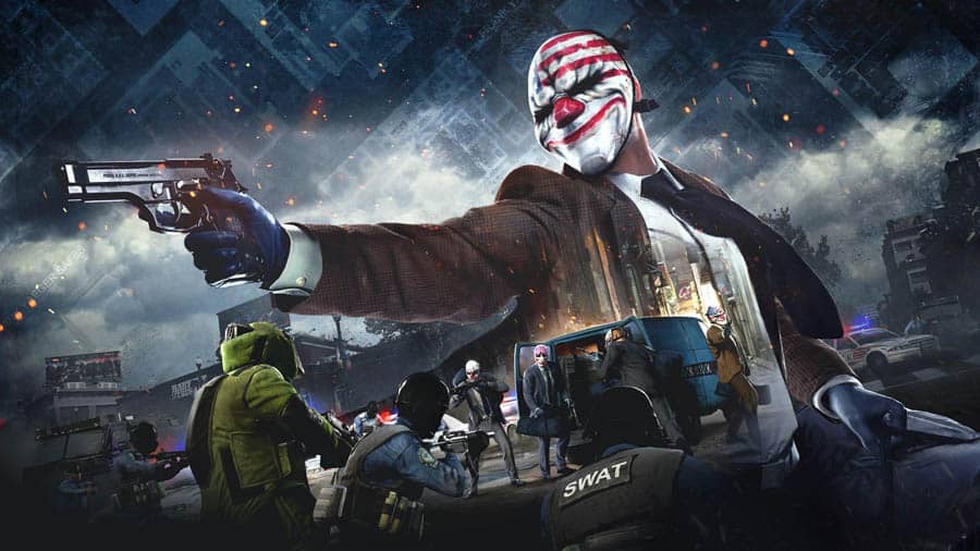 The Official Picture of Payday 2: Crimewave Edition with its characters, One of best gangster games for steam.