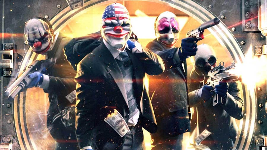 The Official Picture of Payday 2 with its characters, One of best gangster games for switch.