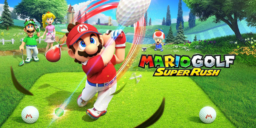 he Official Picture of Mario Golf: Super Rush with Mario, Luigi and Princess Peach, One of best golf games for switch.