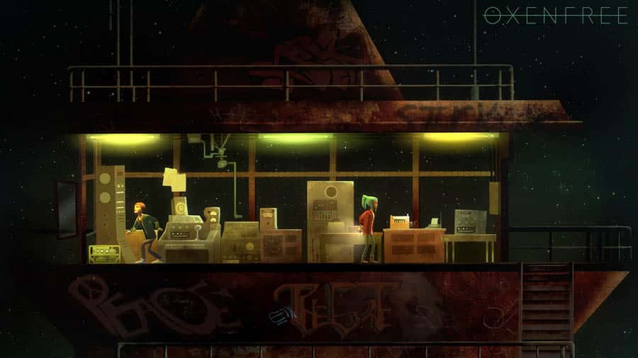 A wallpaper of Oxenfree, one of the best horror games for ios.