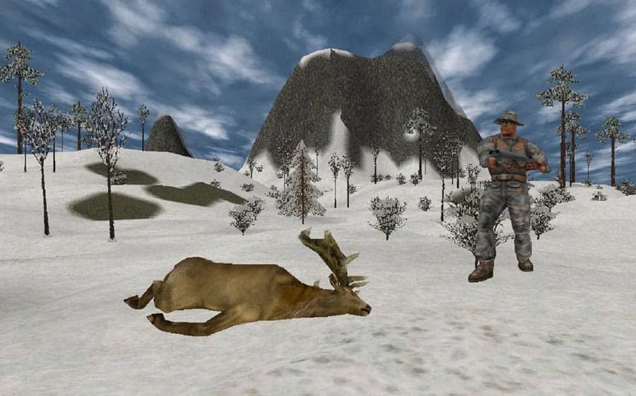 A wallpaper of Carnivores: Ice Age, one of the best hunting games for pc.