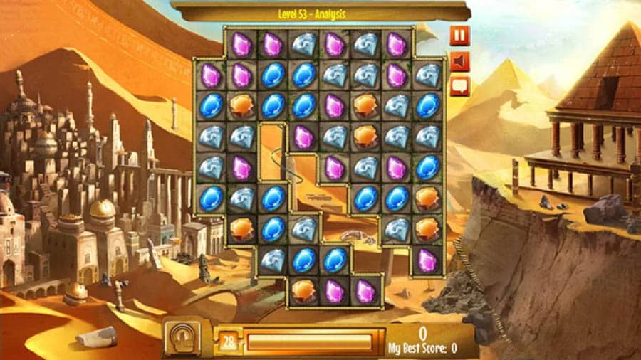 A picture of Jewel Quest, one of the best jewel games for android.