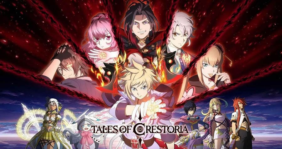 The Official Picture of Tales of Crestoria with its Characters, One of jrpg games for android.