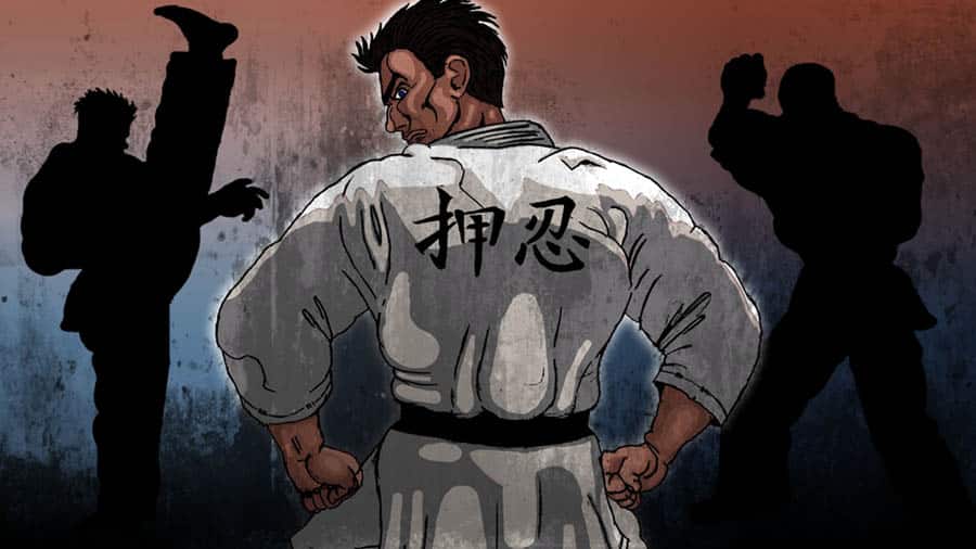 The Official Picture of Karate Master 2: Knock Down Blow with its character, One of best karate games for ps5.