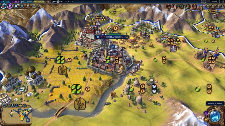 A wallpaper of Sid Meier’s Civilization VI, one of the best kingdom games for Mac.