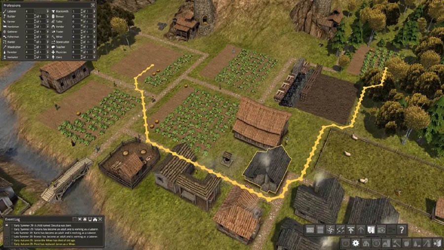 A picture of Banished, one of the best kingdom games for Mac.