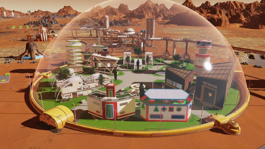 A wallpaper of Surviving Mars, one of the best kingdom games for Xbox.