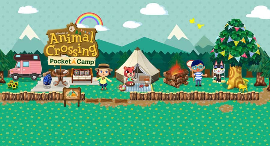 An official wallpaper of Animal Crossing: Pocket Camp.