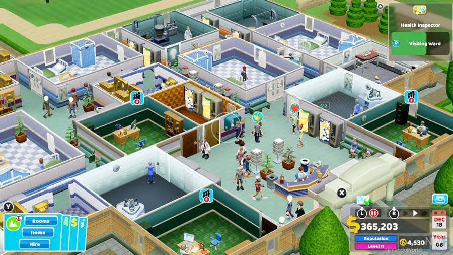 A picture of Two Point Hospital, one of the best life simulation games for PC.