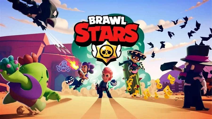 in game Picture of Brawl Stars with its characters, One of best multiplayer games for iOS.