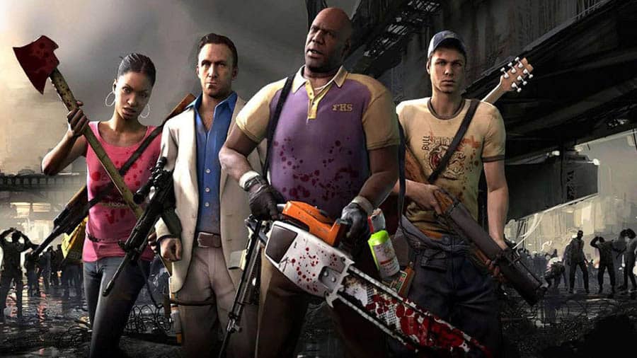 The Official Picture of Left 4 Dead 2 with its characters, One of best multiplayer games for PC.