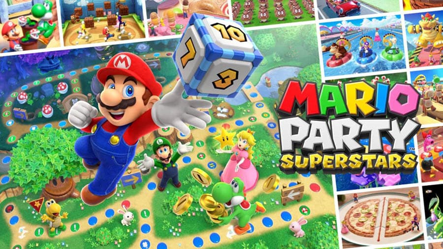 The Official Picture of Mario Party Superstars with Mario and Others, One of best multiplayer games for Switch.