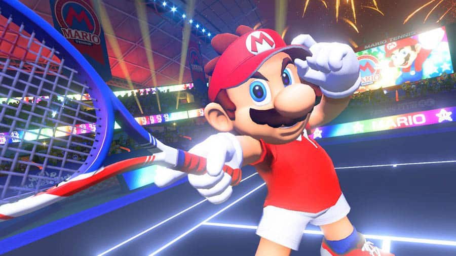 The Official Picture of Mario Tennis Aces with Mario, One of best multiplayer games for Switch.