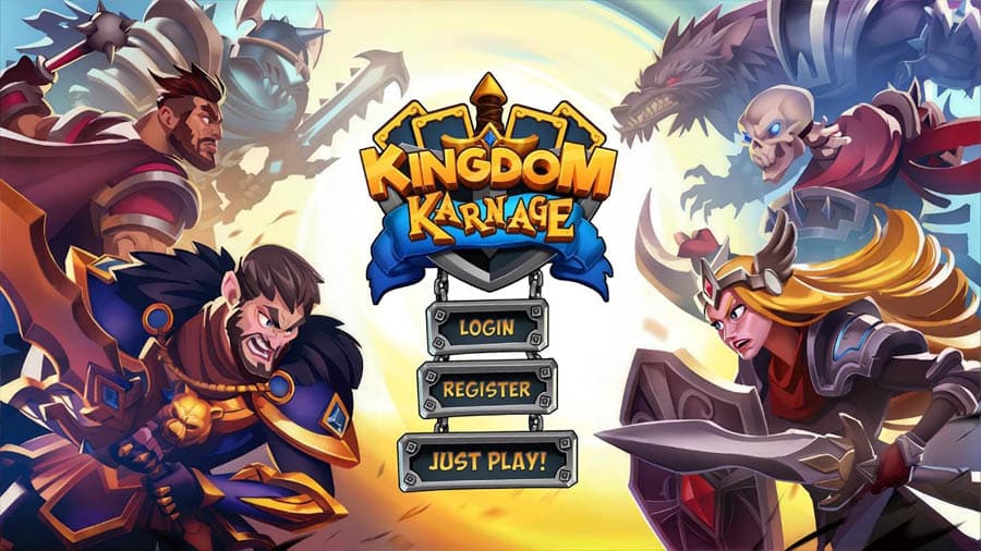 in game Picture of Kingdom Karnage with its characters, One of best nft games for ios.