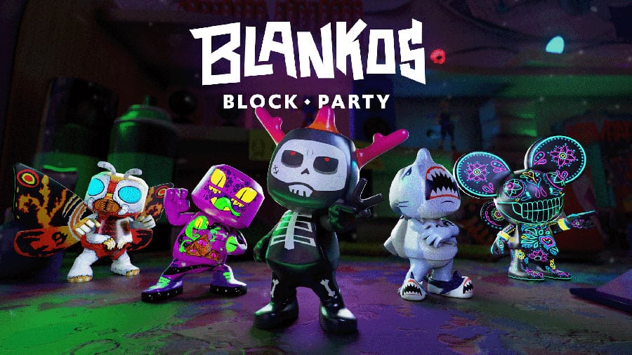 The Official Picture of Blankos Block Party with its characters, One of best nft games for mac.