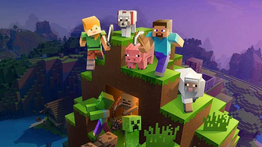 The Official Picture of Minecraft with it character, One of best open world games for android.