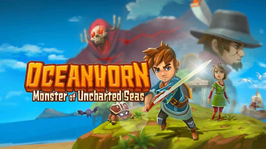 The Official Picture of Oceanhorn with its characters, One of best open world games for android.