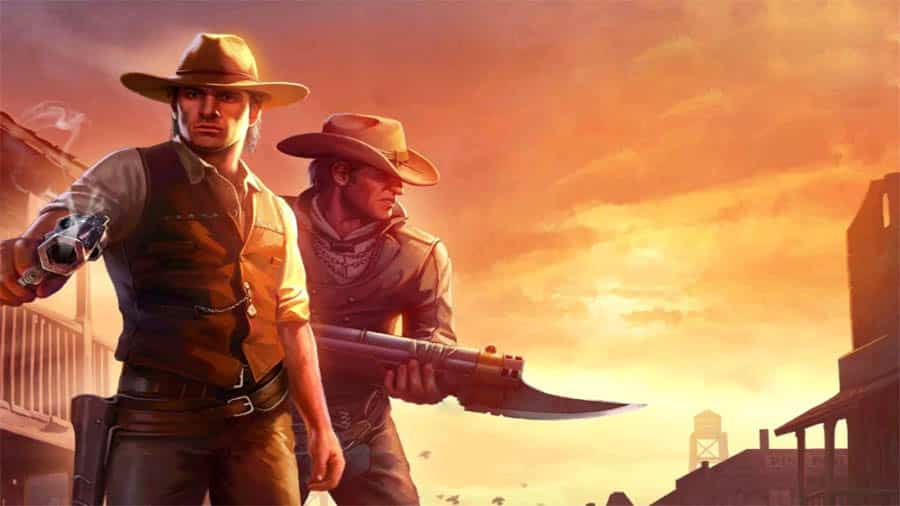 The Official Picture of Six-Guns: Gang Showdown with its characters, One of best open world games for ios.