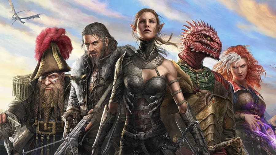 The Official Picture of Divinity: Original Sin 2 with its characters, One of best open world games for mac.