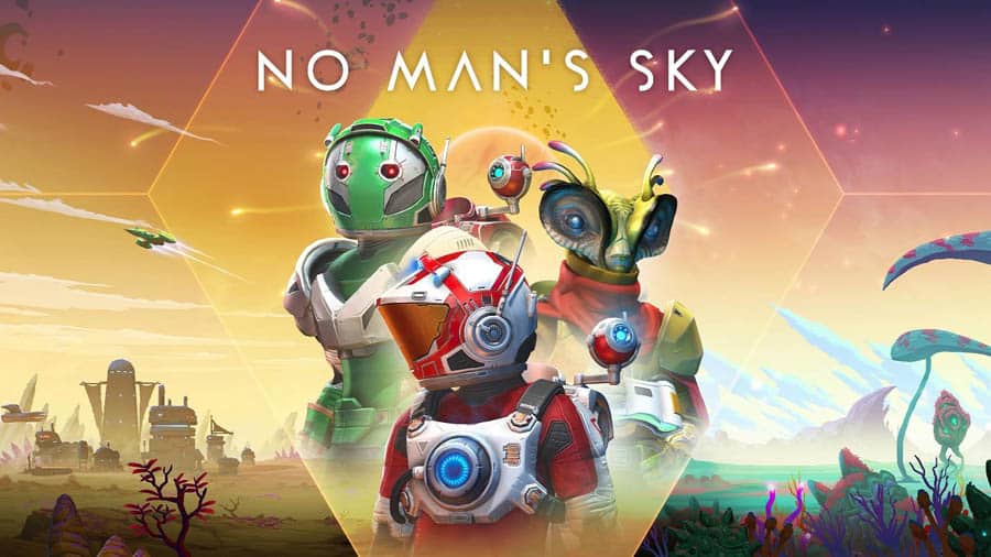 The Official Picture of No Man’s Sky with its characters, One of best open world games for steam.