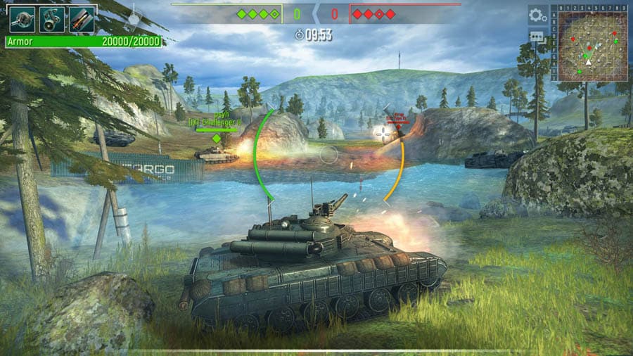 One of the pictures of the game, featuring its tanks.