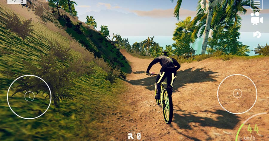 A wallpaper of Descenders, one of the best bike games for PC.