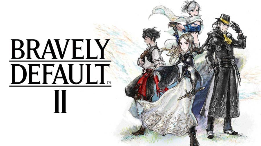 The Official Picture of Bravely Default II with its Characters, One of JRPG games for Switch.