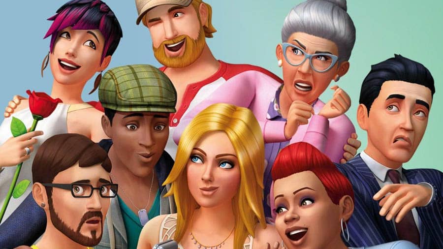 The Official Picture of The Sims 4 with its characters, One of life simulation games PS5.