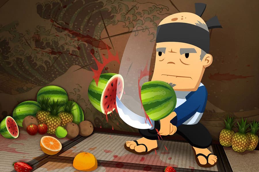 An official picture of Fruit Ninja, one of the best ninja games for iOS.