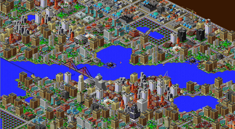 A picture of SimCity 2000.