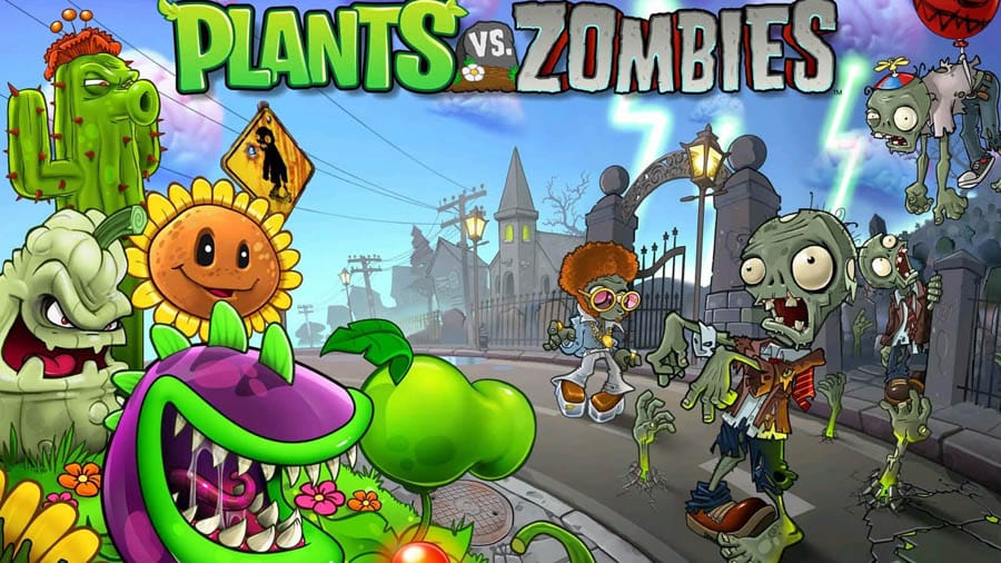 An official wallpaper of Plants vs. Zombies.