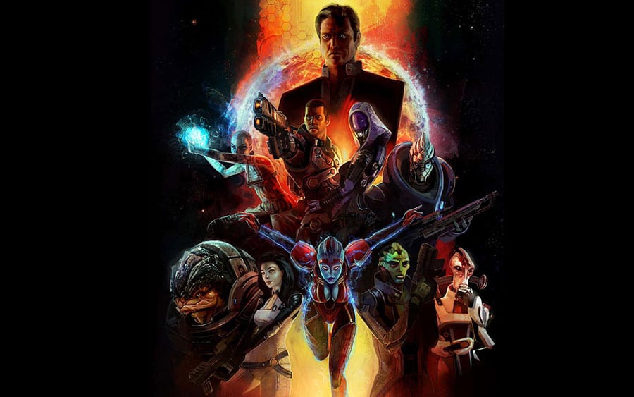 The Art of Mass Effect 2 with its characters, One of 10 PC Anti-Hero Games That Will Stay With You.