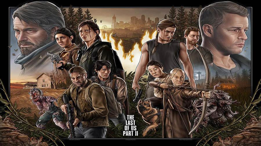 The Art of The Last of Us Part II with its characters.