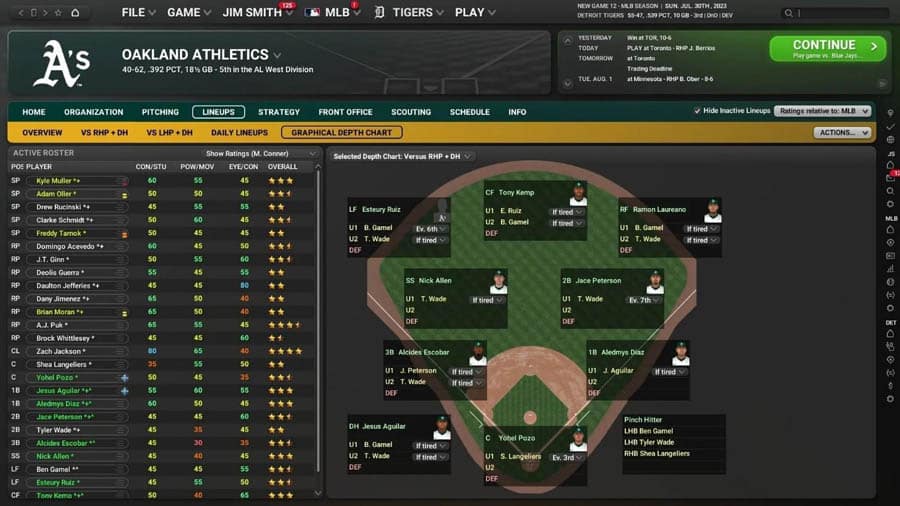 A wallpaper of Out of the Park Baseball 24, one of the best baseball games for mac.